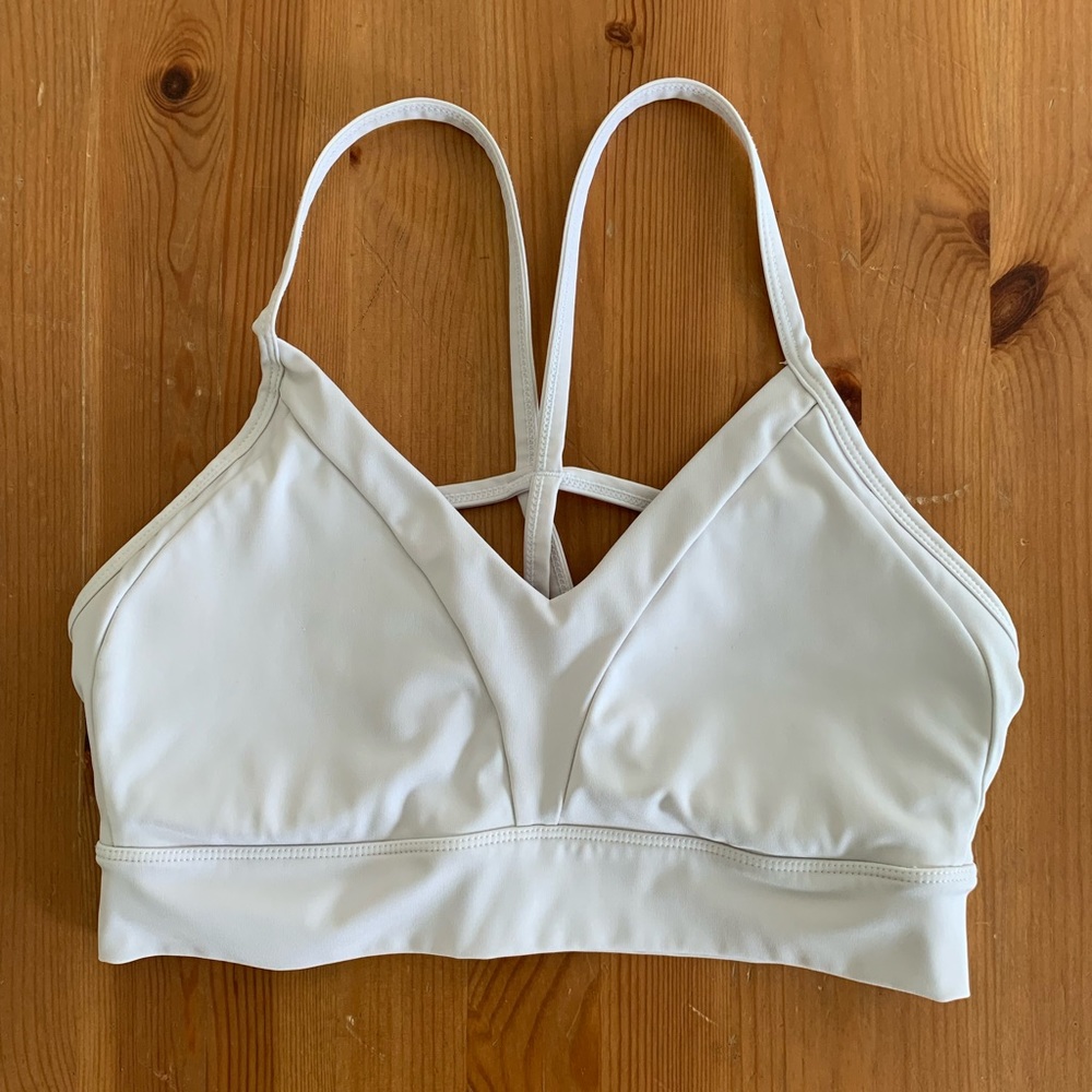 Balance athletica white crisscross back sports bra. So cute!!